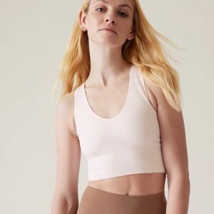 Ribbed Scoop Neck Cropped Tank Top - Pale Pink